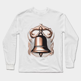 Vintage Copper Bell with Ornate Art Nouveau Design No. 456 Long Sleeve T-Shirt